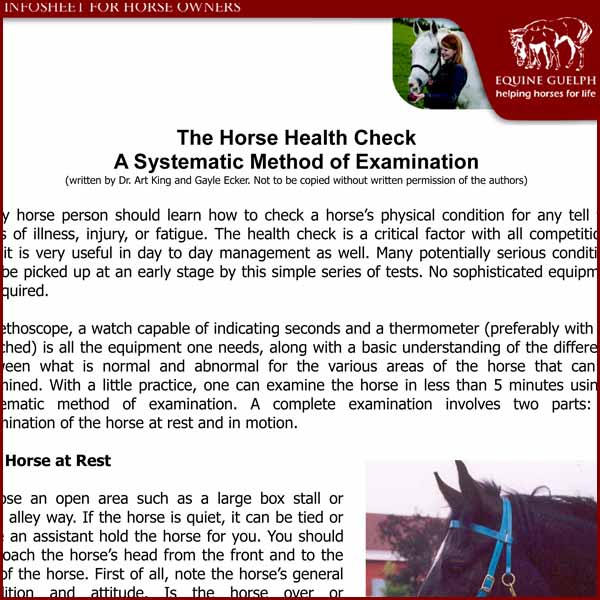 The Horse Health Check A Systematic Method of Examination KPP