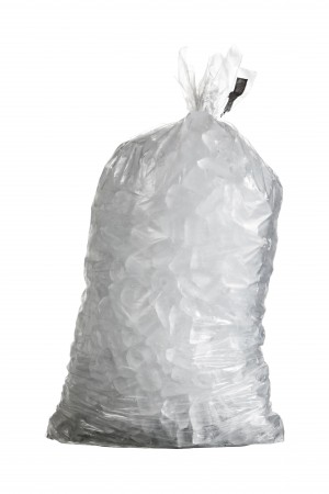 Isolated shot of bag of ice