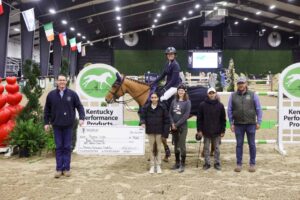 Kama Godek in the Winner's circle of the Kentucky Performance Products Grand Prix